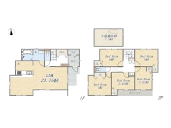 【間取り図】5LDK+SIC+小屋裏収納+カースペース2台可