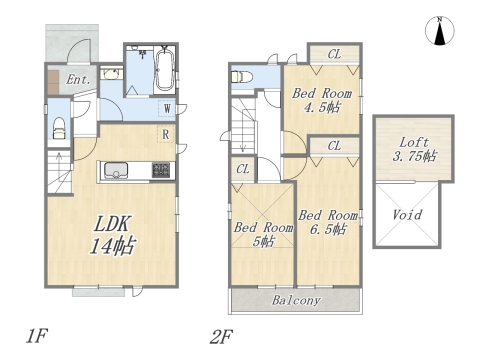 【B号棟】3LDK+Loft+カースペース2台