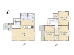 【2号地 参考プラン】
建物参考価格:1,310万円/建物面積:25.36坪