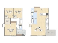 【間取り図】
3LDK+WIC+カースペース