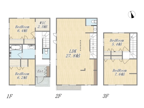 【参考プラン①】積水ハウス施工重量鉄骨造|建物参考価格:8000万円|Plan:4LDK+WIC