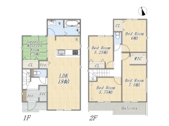 【2号地 参考プラン】
Plan:5LDK+WIC+SIC+カースペース2台
建物参考価格:1603万円
建物面積:109.30㎡