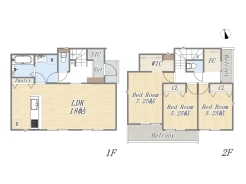 【5号地 参考プラン】
Plan:3LDK+WIC+SIC+Pantry+FC+カースペース2台
建物参考価格:1603万円
建物面積:93.56㎡