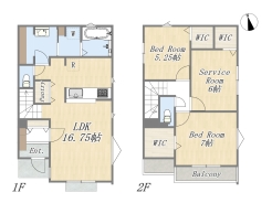 【間取り図】2SLDK+3WIC+Pantry+カースペース