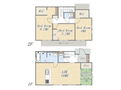 【3号地 参考プラン】
Plan:4LDK+2WIC+カースペース2台
建物参考価格:1903万円
建物面積:95.64㎡