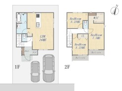 【2号地 参考プラン】
Plan:3LDK+WIC+SIC+Pantry+カースペース2台
建物参考価格:2000万円
建物面積:85.28㎡