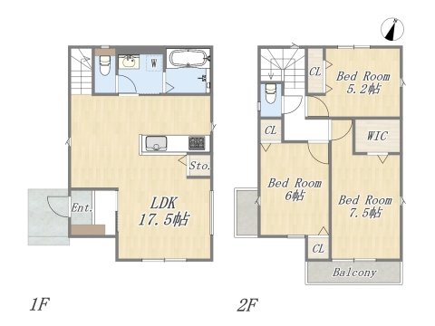 【3号地 参考プラン】 Plan:3LDK+WIC 建物参考価格:2000万円 建物面積:86.12㎡