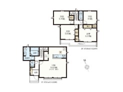 【間取り図】 A号棟 4LDK+パントリー+カースペース2台可