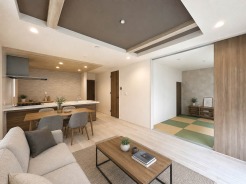 【LDK:15帖】
本画像はCGで作成しており、実際に現地に家具は配置しておりません。また、価格に家具は含まれません。