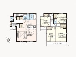 【間取り図】 3号棟 4LDK+WIC+SC+パントリー+リネン庫+カースペース2台可