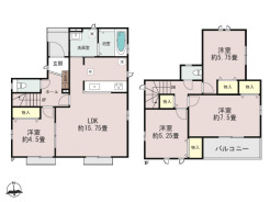 【間取り図】4LDK+カースペース2台可