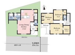 【間取り図】
3LDK+WIC+Pantry+カースペース