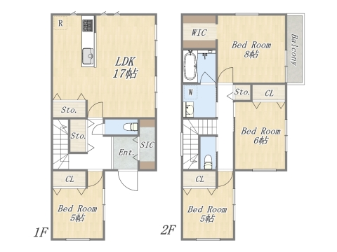 【参考プラン】 Plan:4LDK+WIC+SIC+カースペース 建物参考価格:3074万円 建物面積:109㎡
