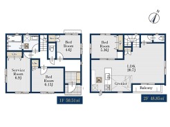 【間取り図】
3SLDK+小屋裏収納+カースペース2台可