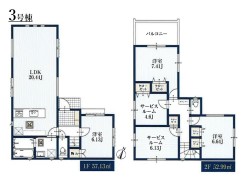 3号棟 【間取り図】
3LDK+2S