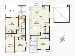 1号棟 【間取り図】
2LDK+2S+Pantry+カースペース