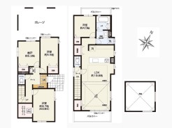 2号棟 【間取り図】
3LDK+WIC+Pantry+カースペース