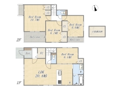 【間取り図】4LDK+FC+小屋裏収納+ワイドバルコニー+カースペース