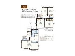 【間取り図】4LDK+パントリー+カースペース2台可