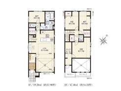 【間取り図】2SLDK+2S+WIC+カースペース2台可