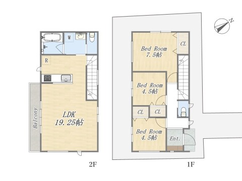 【参考プラン:3号地】 Plan:3LDK+カースペース|建物参考価格:2300万円|建物面積:86.95㎡|YAZAWA LUMBER施工|建物参考価格(2300万円)には設計・外構・地盤改良費等は含まれていません。