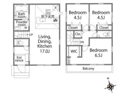 【間取り図】
3LDK+WIC