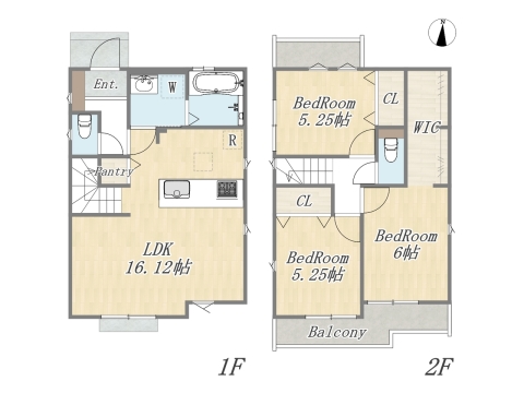 【7号棟】 Plan:3LDK+WIC+Pantry+カースペース2台 土地面積:104.68㎡(31.66坪) 建物面積:82.39㎡(24.92坪)