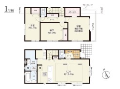 1号棟 【間取り図】
2SLDK+WIC