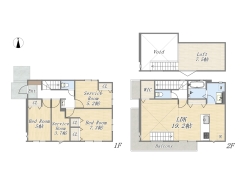 【間取り図】
2LDK+2S+WIC+Loft+カースペース2台可