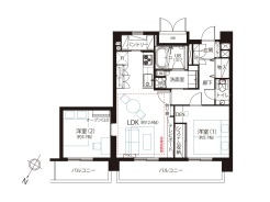【間取り図】2LDK + Pantry