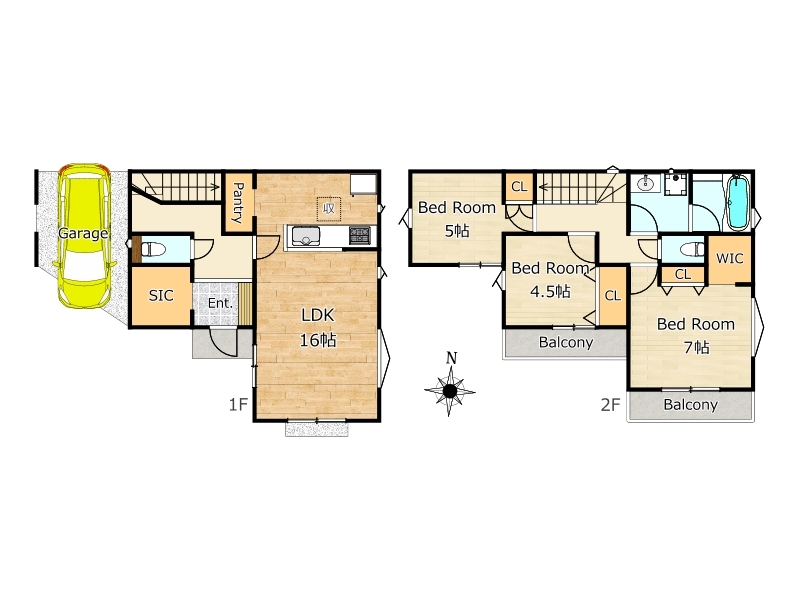 1号棟（モデル仕様住宅）間取図